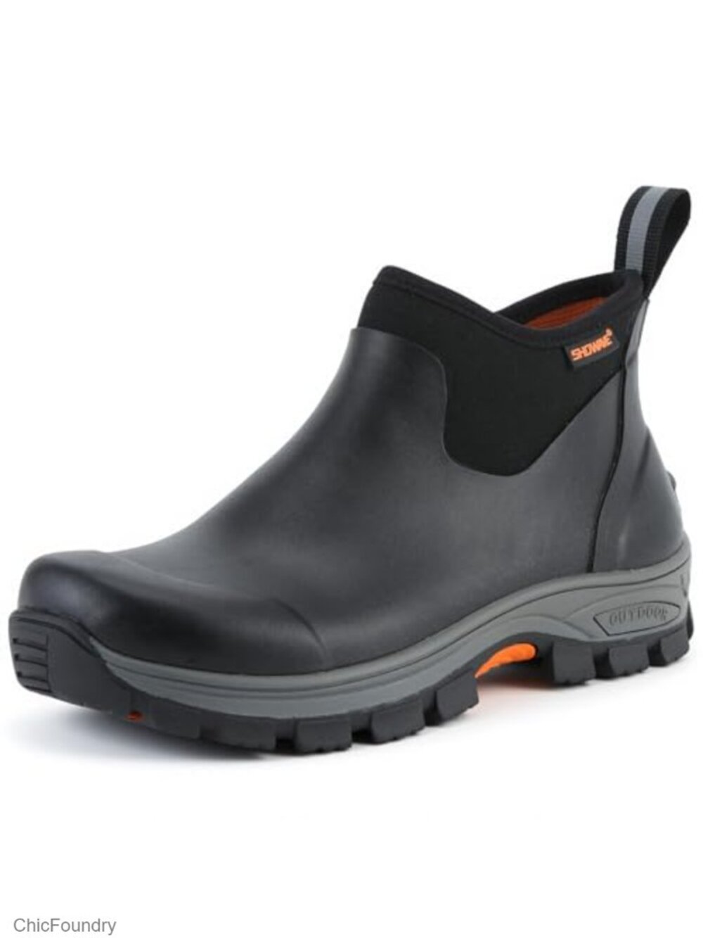 Men's Waterproof Rubber Ankle Rain Boots Slip On Mud Work Boots